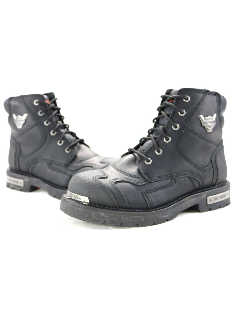 harley davidson boots 11 black leather Stealth 6" zip lace oil slip D91642 bar